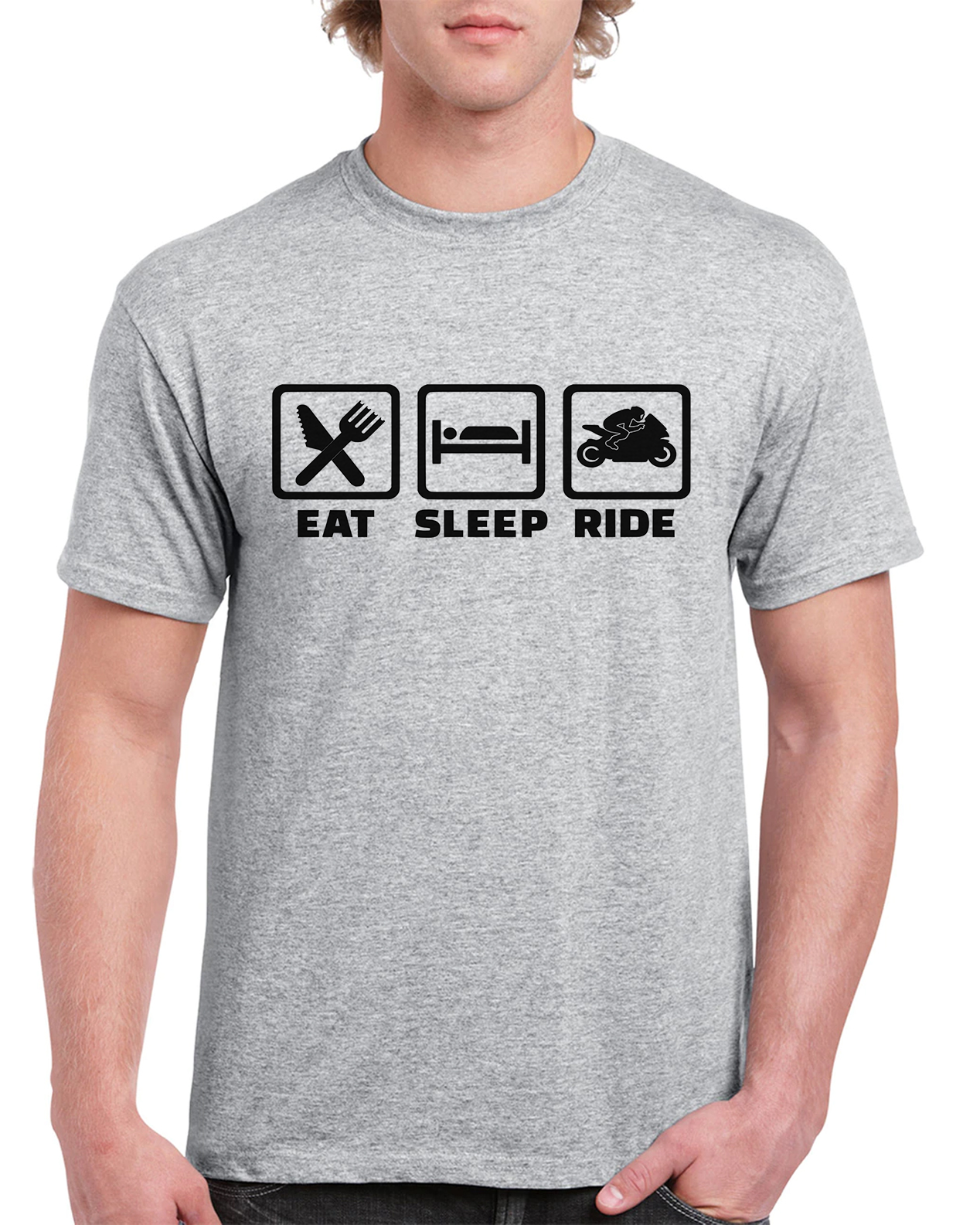 Motorcycle T Shirt With Eat Sleep Ride