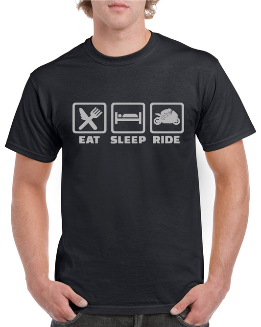 Motorcycle T Shirt With Eat Sleep Ride